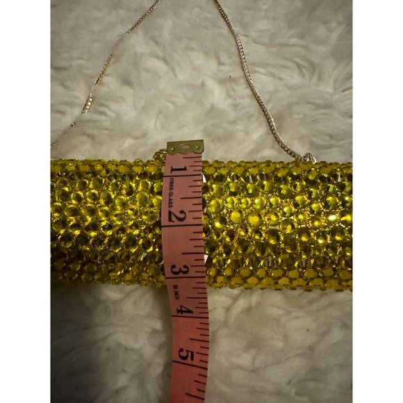 Gold Rhinestone Encrusted Barrel Shaped Clutch Purse Formal Prom